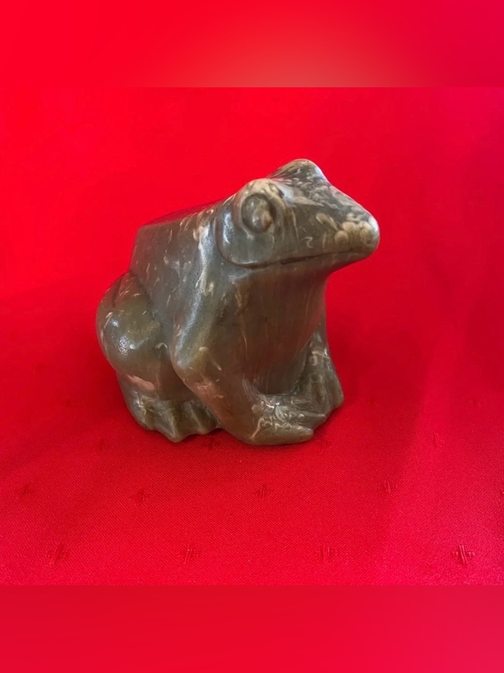 VINTAGE GREEN FROG BY ALVA MUSEUM REPLICAS NEW YORK 4" RESIN RETRO